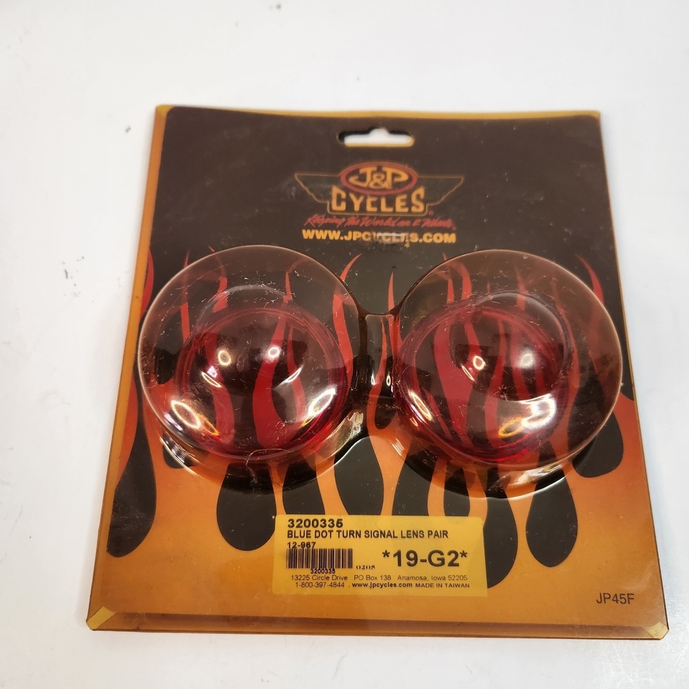 J&P Cycles Blue Dot Turn Signal Lens Pair 3200335‎ 19-G2 JP45F New Old Stock